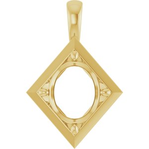 10K Yellow Gold 12x10 mm Oval Charm/Pendant Mounting – image 2