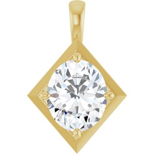 18K Yellow Gold 12x10 mm Oval Charm/Pendant Mounting