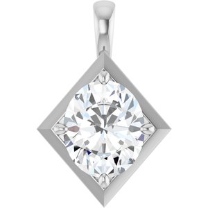 Sterling Silver 12x10 mm Oval Charm/Pendant Mounting