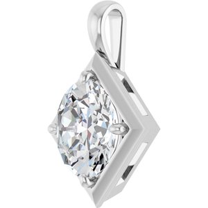 Platinum 12x10 mm Oval Charm/Pendant Mounting – image 3
