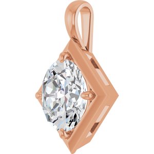 14K Rose Gold 12x10 mm Oval Charm/Pendant Mounting – image 3