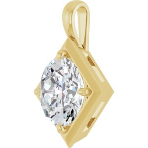 14K Yellow Gold 12x10 mm Oval Charm/Pendant Mounting – image 3