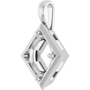 Platinum 12x10 mm Oval Charm/Pendant Mounting – image 4