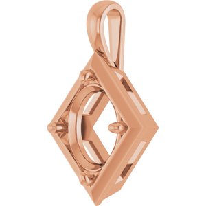 18K Rose Gold 12x10 mm Oval Charm/Pendant Mounting – image 4