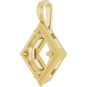 18K Yellow Gold 12x10 mm Oval Charm/Pendant Mounting – image 4