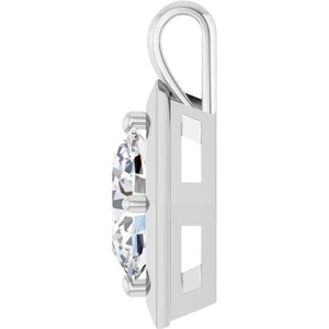 10K White Gold 12x10 mm Oval Charm/Pendant Mounting – image 5
