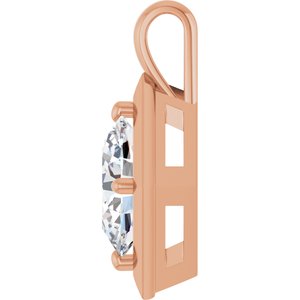 18K Rose Gold 12x10 mm Oval Charm/Pendant Mounting – image 5