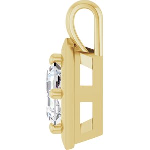 10K Yellow Gold 5 mm Asscher Charm/Pendant Mounting – image 5