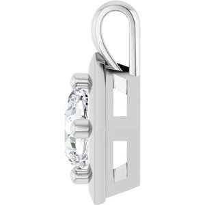 Platinum 6 mm Cushion Charm/Pendant Mounting – image 5