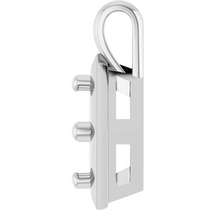 10K White Gold 6 mm Cushion Charm/Pendant Mounting – image 6