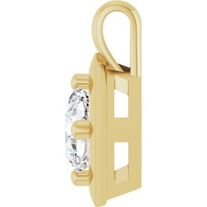 14K Yellow Gold 6 mm Cushion Charm/Pendant Mounting – image 5