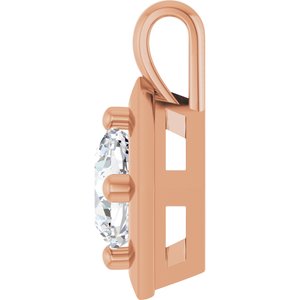10K Rose Gold 6 mm Cushion Charm/Pendant Mounting – image 5