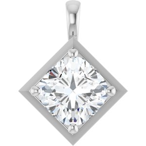 Sterling Silver 11 mm Cushion Charm/Pendant Mounting