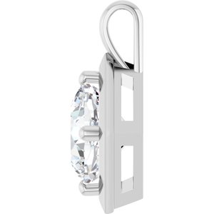 10K White Gold 11 mm Cushion Charm/Pendant Mounting – image 5