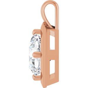 10K Rose Gold 11 mm Cushion Charm/Pendant Mounting – image 5