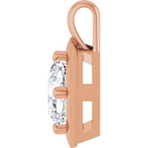 10K Rose Gold 8 mm Cushion Charm/Pendant Mounting – image 5
