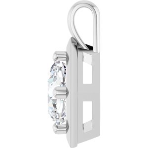 14K X1 White Gold 8 mm Cushion Charm/Pendant Mounting – image 5