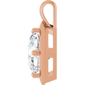 10K Rose Gold 12 mm Cushion Charm/Pendant Mounting – image 5