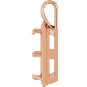 10K Rose Gold 12 mm Cushion Charm/Pendant Mounting – image 6