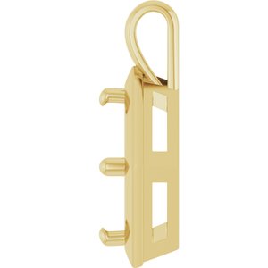18K Yellow Gold 12 mm Cushion Charm/Pendant Mounting – image 6