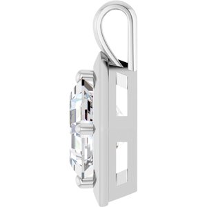 Platinum 10 mm Asscher Charm/Pendant Mounting – image 5