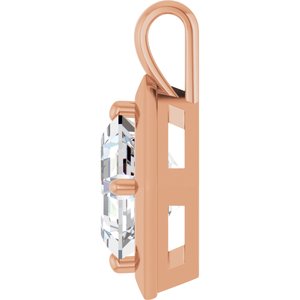 18K Rose Gold 10 mm Asscher Charm/Pendant Mounting – image 5