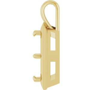 10K Yellow Gold 10 mm Asscher Charm/Pendant Mounting – image 6