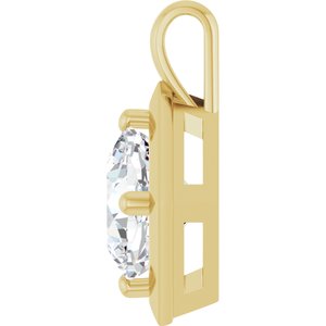 10K Yellow Gold 10 mm Cushion Charm/Pendant Mounting – image 5