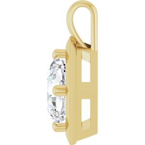 14K Yellow Gold 9 mm Cushion Charm/Pendant Mounting – image 5