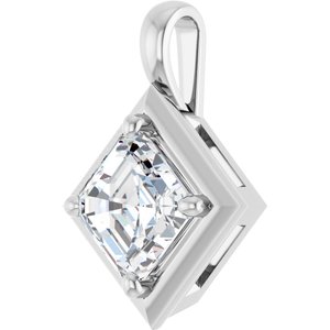 Platinum 7 mm Asscher Charm/Pendant Mounting – image 3