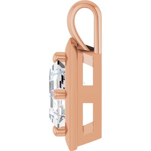 18K Rose Gold 7 mm Asscher Charm/Pendant Mounting – image 5