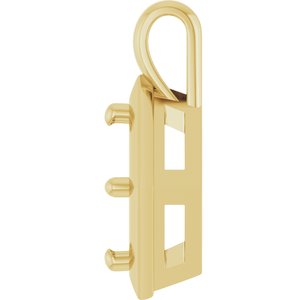 10K Yellow Gold 7 mm Asscher Charm/Pendant Mounting – image 6