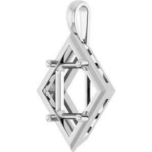 Sterling Silver 10x8 mm Emerald Charm/Pendant Mounting – image 4