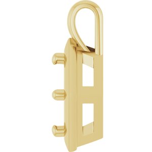18K Yellow Gold 6 mm Asscher Charm/Pendant Mounting – image 6