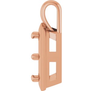 14K Rose Gold 6 mm Asscher Charm/Pendant Mounting – image 6