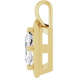 10K Yellow Gold 6 mm Asscher Charm/Pendant Mounting – image 5