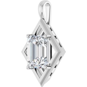 Sterling Silver 11x9 mm Emerald Charm/Pendant Mounting – image 3