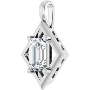 Sterling Silver 7x5 mm Emerald Charm/Pendant Mounting – image 3