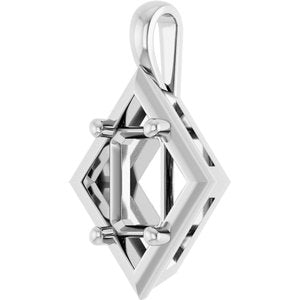 Platinum 7x5 mm Emerald Charm/Pendant Mounting – image 4