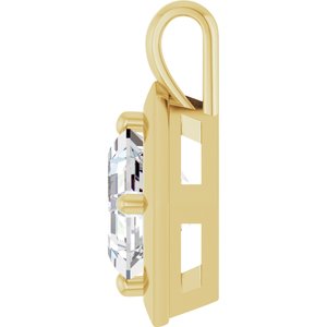 10K Yellow Gold 8 mm Asscher Charm/Pendant Mounting – image 5