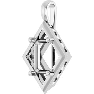 Continuum Sterling Silver 8x6 mm Emerald Charm/Pendant Mounting – image 4