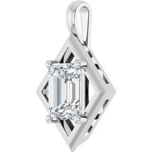 Continuum Sterling Silver 8x6 mm Emerald Charm/Pendant Mounting – image 3