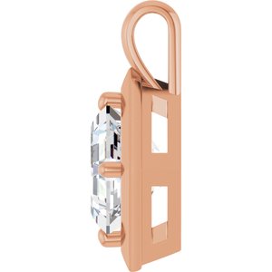 18K Rose Gold 9 mm Asscher Charm/Pendant Mounting – image 5