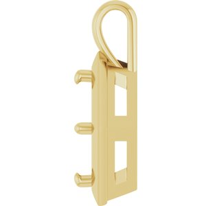 14K Yellow Gold 9 mm Asscher Charm/Pendant Mounting – image 6
