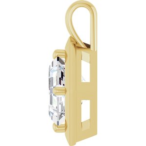 14K Yellow Gold 9 mm Asscher Charm/Pendant Mounting – image 5
