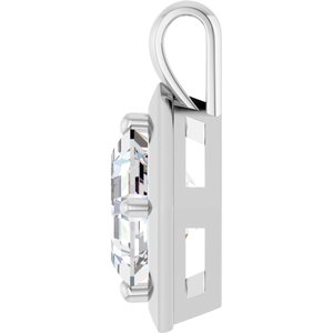 Sterling Silver 9 mm Asscher Charm/Pendant Mounting – image 5