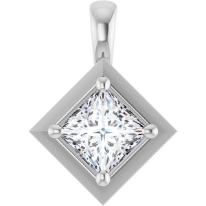 Platinum 4.5 mm Square Charm/Pendant Mounting