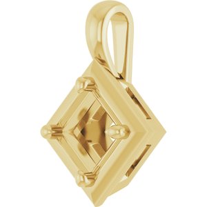 10K Yellow Gold 4.5 mm Square Charm/Pendant Mounting – image 4