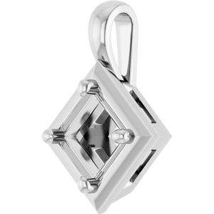 14K X1 White Gold 4.5 mm Square Charm/Pendant Mounting – image 4