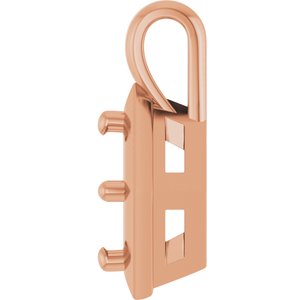 18K Rose Gold 4.5 mm Square Charm/Pendant Mounting – image 6
